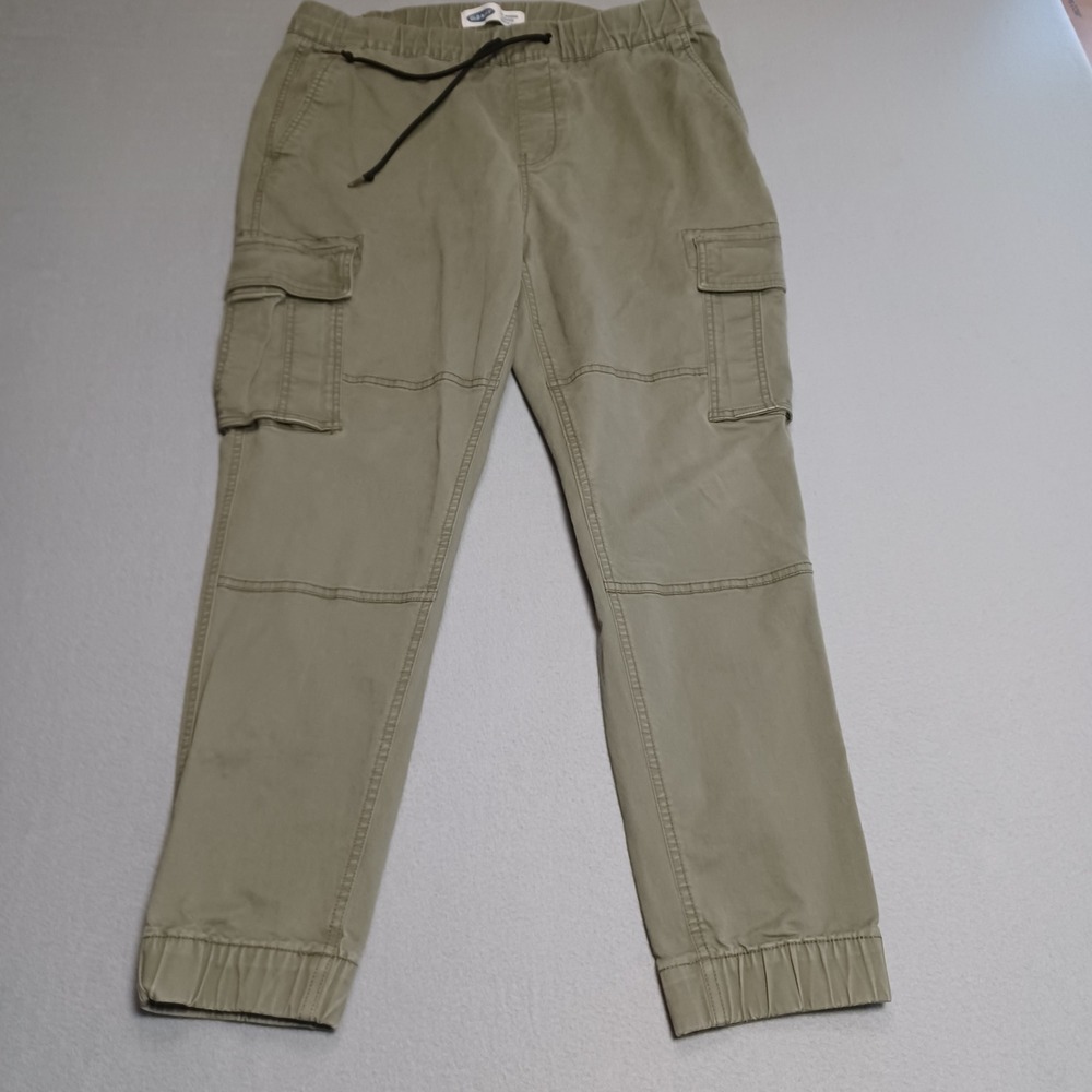 Old Navy Cargo Jogger Men L Green Arugula Pull On Elastic Waist 6 Pockets 598433